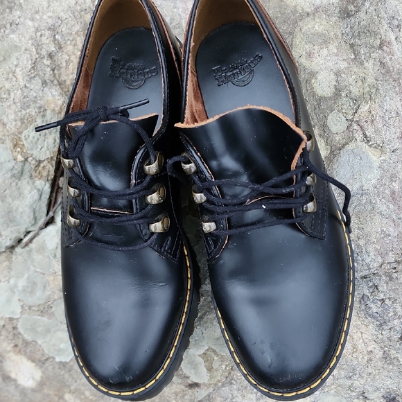 Dr Martens Leona Lug Sole Black Leather Women's Platform Shoes Size 8 - Picture 11 of 16